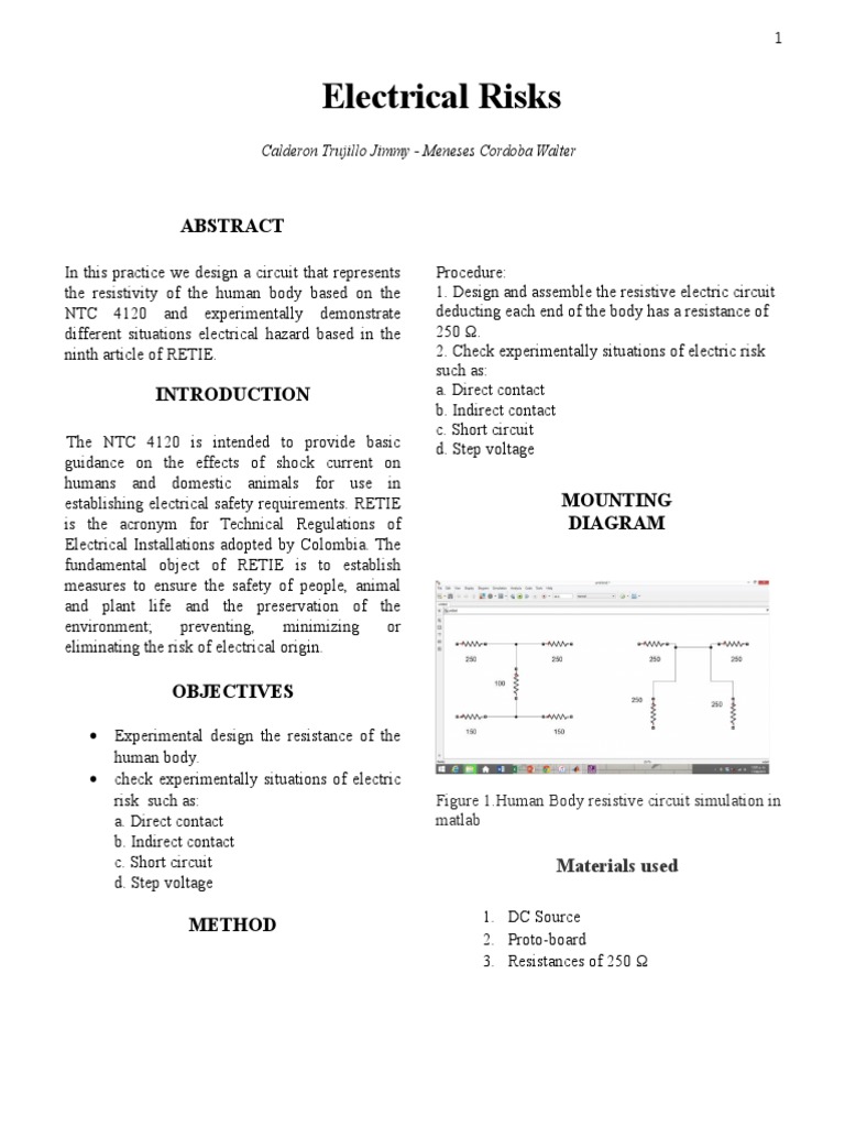 Electrical Risks: Calderon Trujillo Jimmy - Meneses Cordoba Walter ...