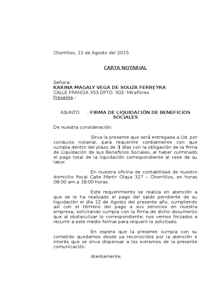 Carta Notarial