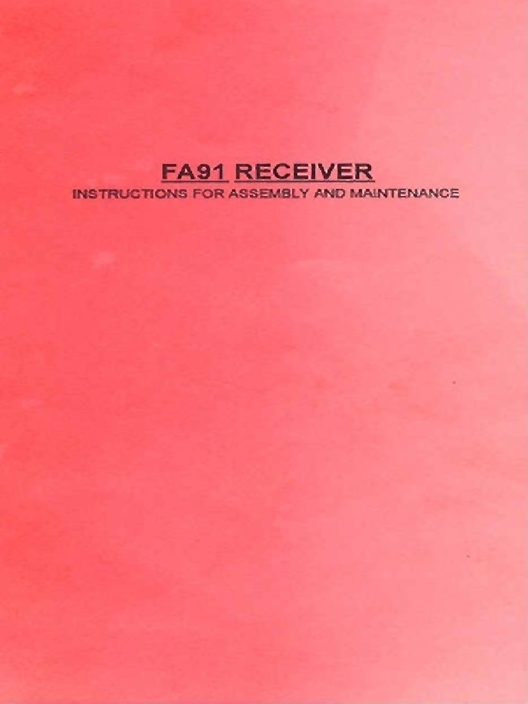 FA91 Receiver Assembly Guide | PDF | Weapon Design | Firearm Components