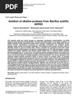 Download Isolation of Alkaline Protease From Bacillus Subtilis by Mariana Castaeda SN300106456 doc pdf