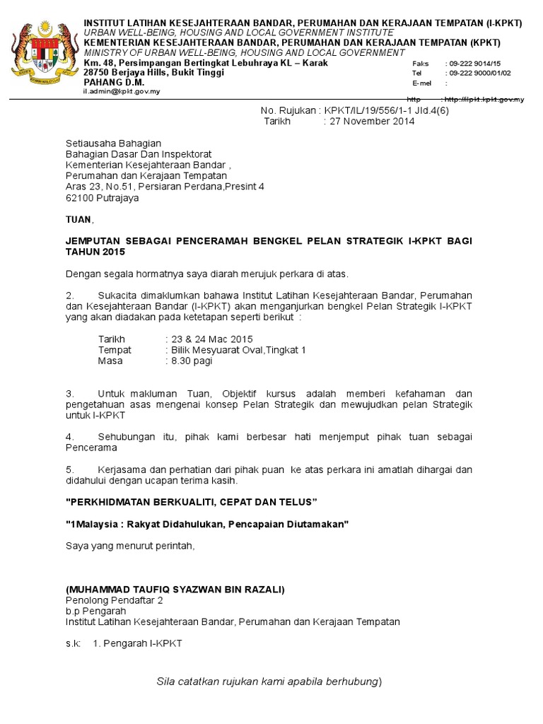 Surat Jemputan Penceramah Pdf