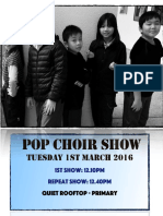 Pop Choir Concert Poster For 1st March