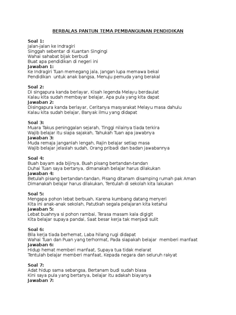 Made By Counterpoint Magazine Contoh Berbalas Pantun