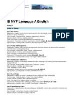 2015 IB MYP Language and Literature Syllabus Grade 10