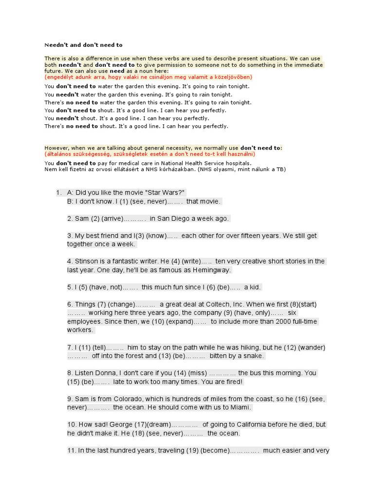 Understanding Needn't vs. Don't Need To | PDF | Programmer | Computing