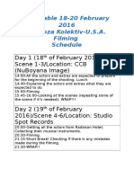 Shooting Schedule New