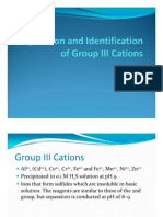 Group III Cation Analysis