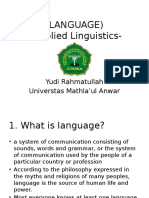 (Language) - Applied Linguistics-: Yudi Rahmatullah Universtas Mathla'ul Anwar
