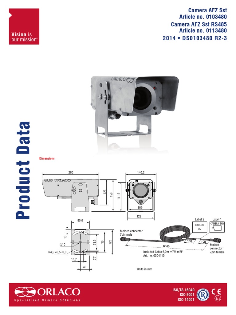 Orlaco Afz Sst Electrical Connector Zoom Lens Free 30