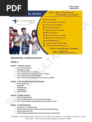 Digital Marketing New Course Content