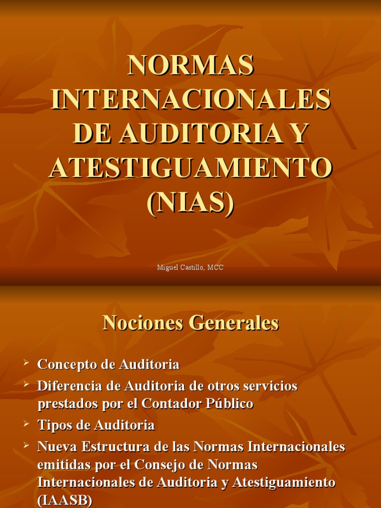 Normas Internacionales de Auditoría y Atestiguamiento | PDF | Contralor ...
