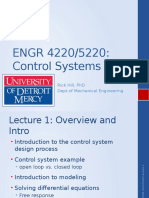 Engr 4220/5220: Control Systems: Rick Hill, PHD Dept of Mechanical Engineering