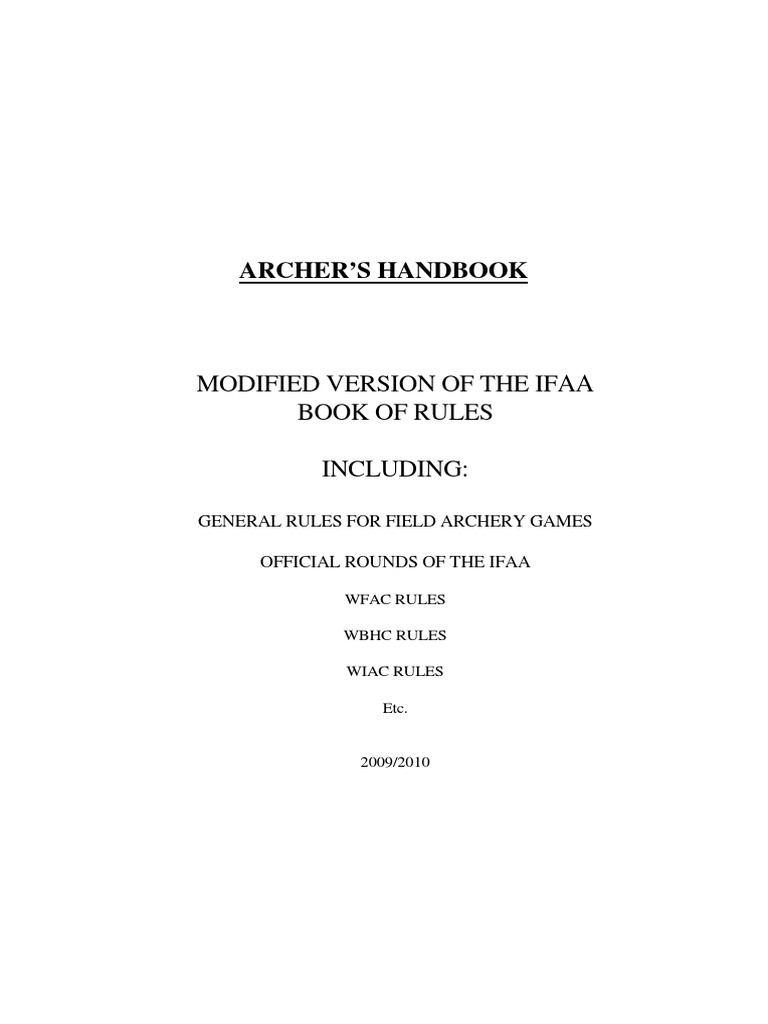 Handbook For Archery PDF Archery Bow And Arrow