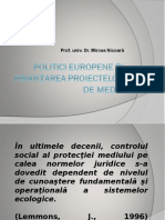 Politici Europene :finantrea Proiectelor de Mediu