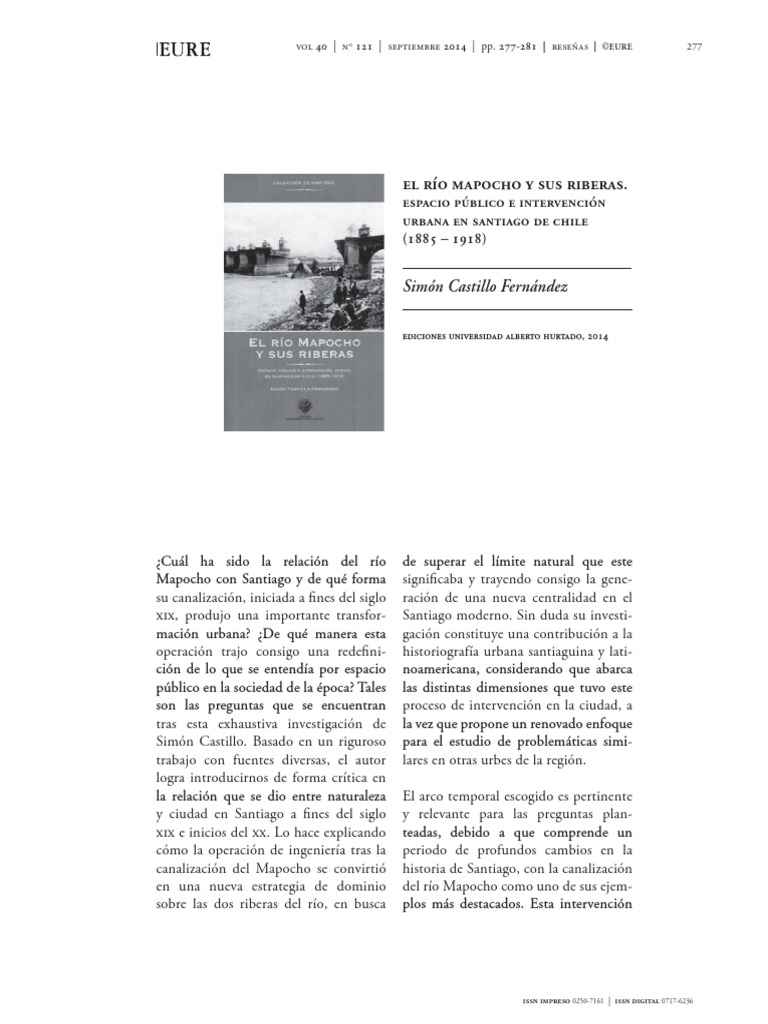 El Río Mapocho y Sus Riberas | PDF | Santiago | Science