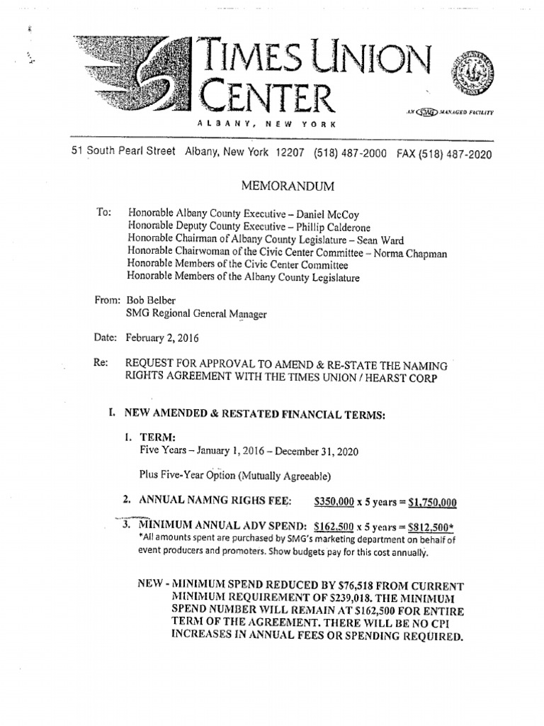 TU Center Naming Rights Contract | PDF