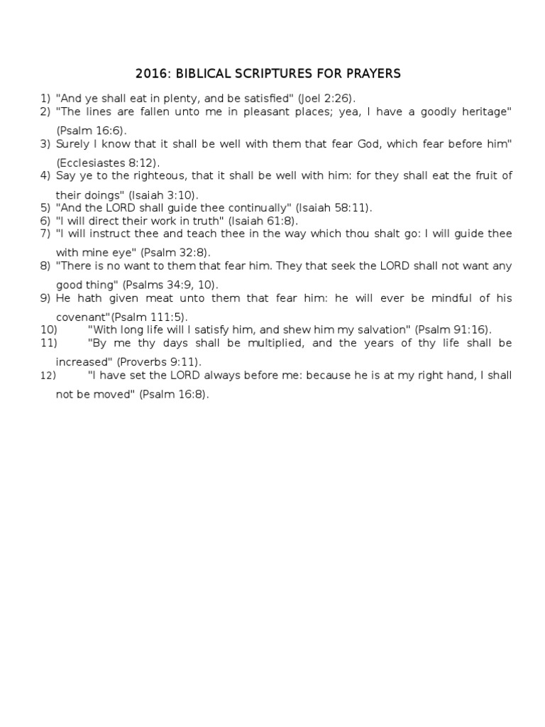 Prayers of the Righteous: Scriptures | PDF