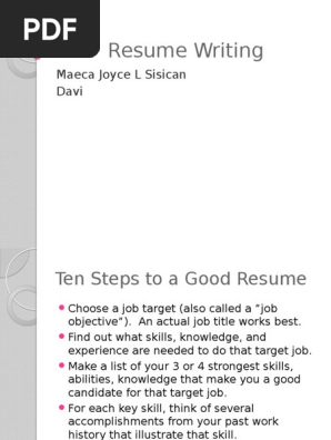 Resume Writing