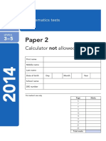 Satspapers 2014 Ks2 Maths Paper2 Calculator Not Allowed Levels 3 5
