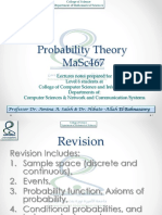Probability Theory Masc467: Prof. Amina Saleh