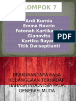 Berkurangnya Rasa Kebanggaan Terhadap Bahasa Indonesia Pada Generasi Muda