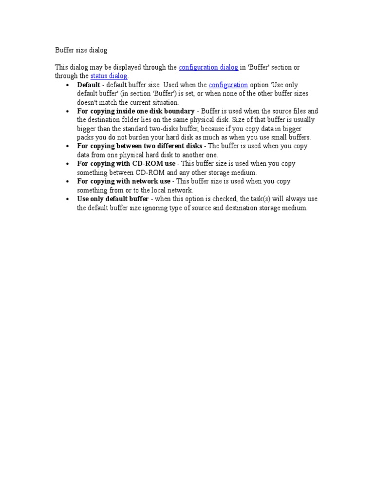 Buffer Size Configuration Guide | PDF