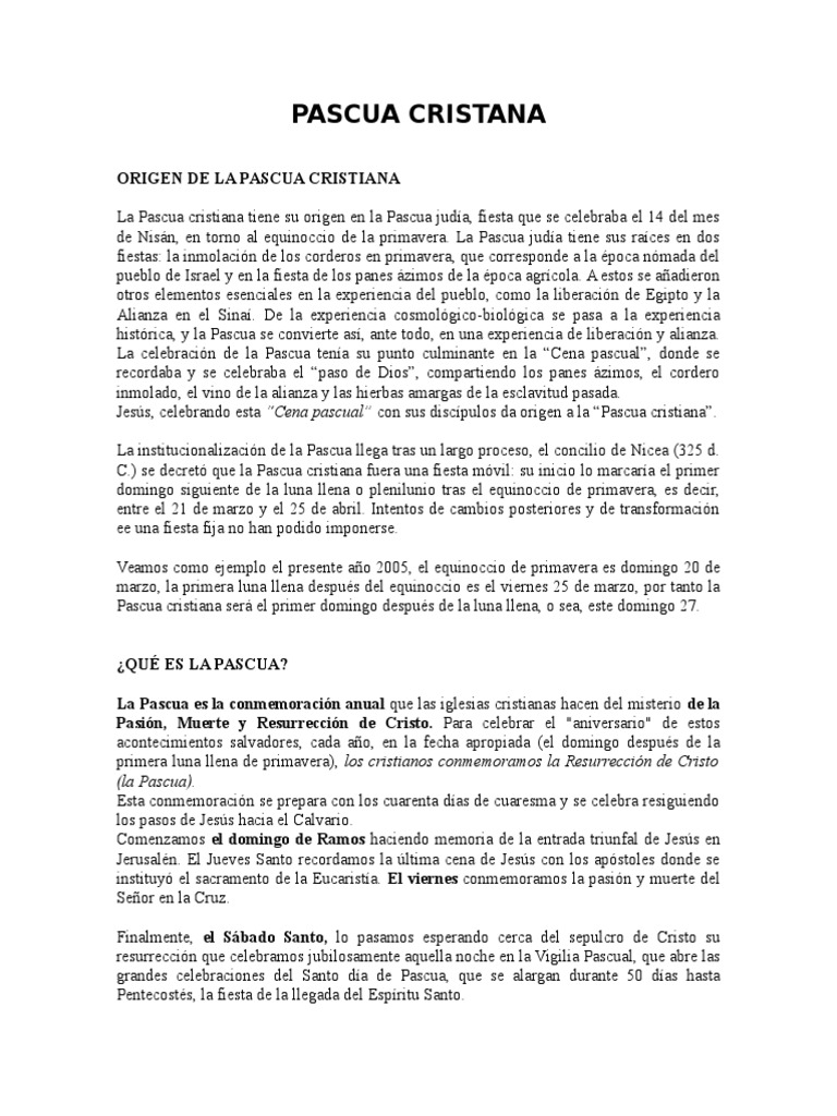 QUÉ ES LA PASCUA Cristina y A Su Significado | PDF | Pascua de ...