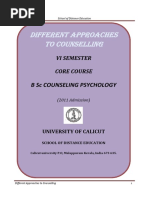 B SC Counselling Psychology - VI Sem. Core Course - Different Approaches To Counselling