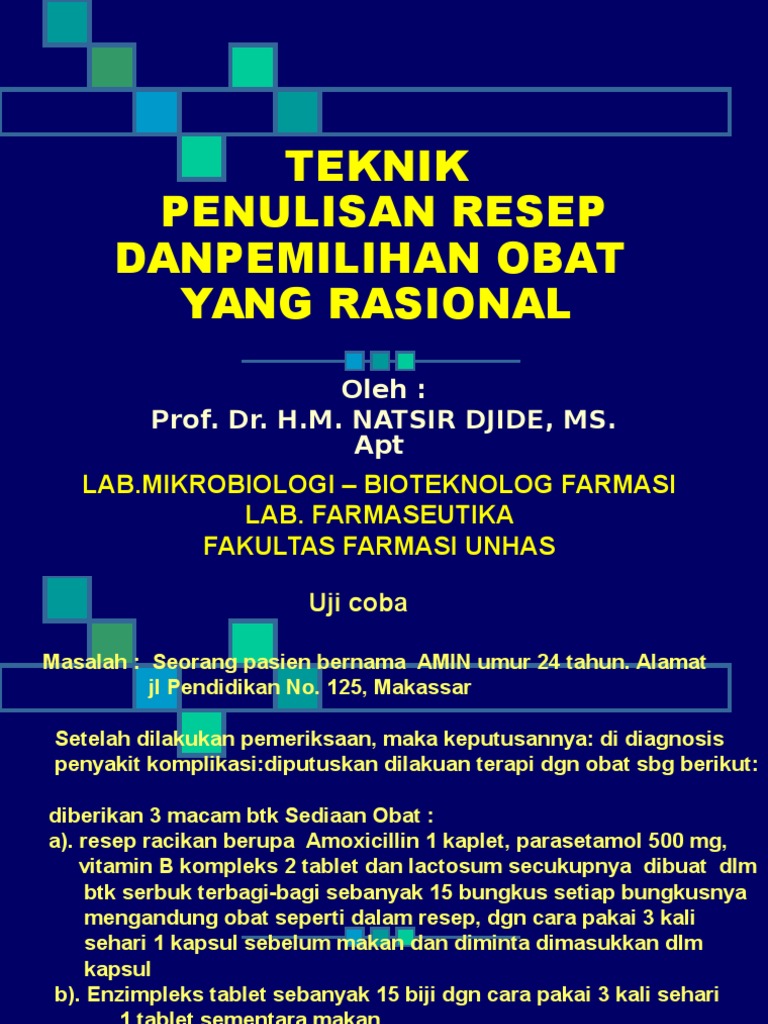 Teknik Penulisan Resep Obat Rasional | PDF