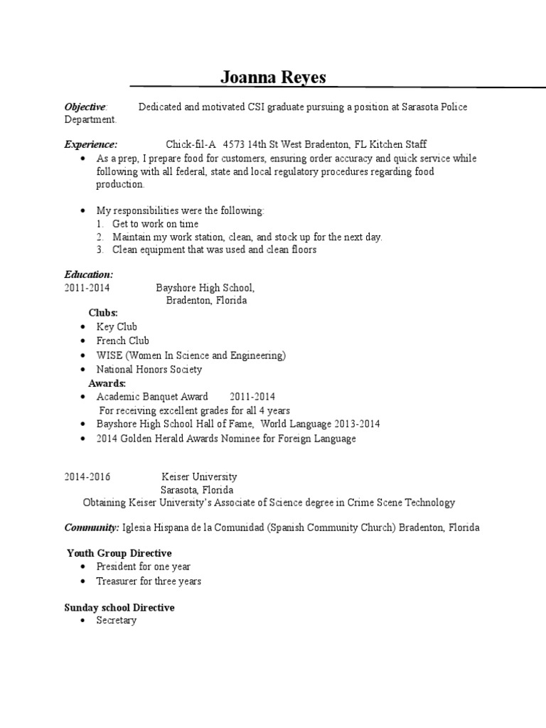 Joanna Reyes Resume | PDF