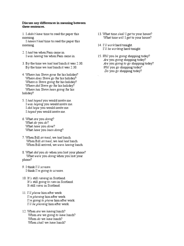 Differences in Sentence Meanings | PDF | Language Arts & Discipline