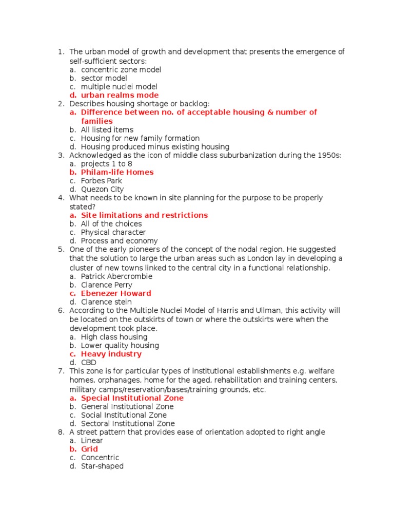 Questionnaire Planning PDF Urban Geography Land Management