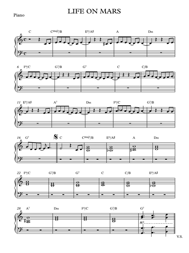 Life on Mars Piano