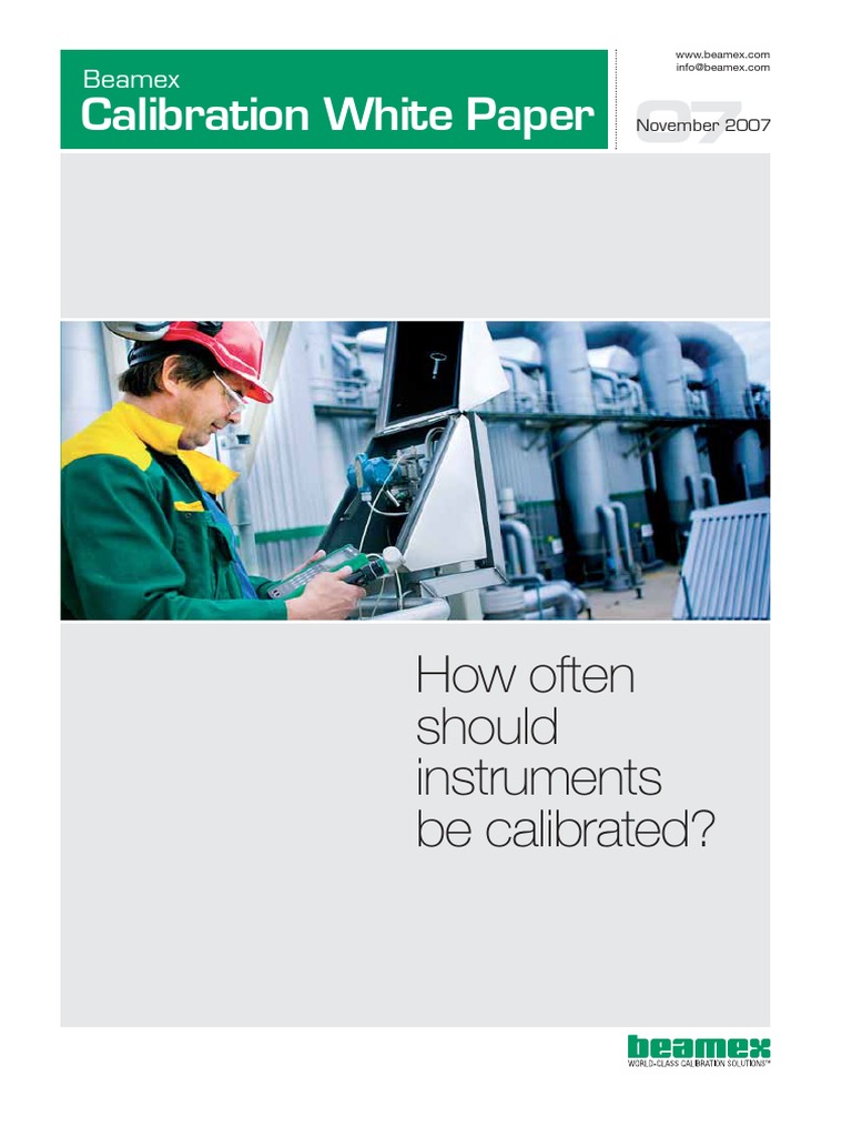 Calibration White Paper How Often Should Instruments Be Calibrated