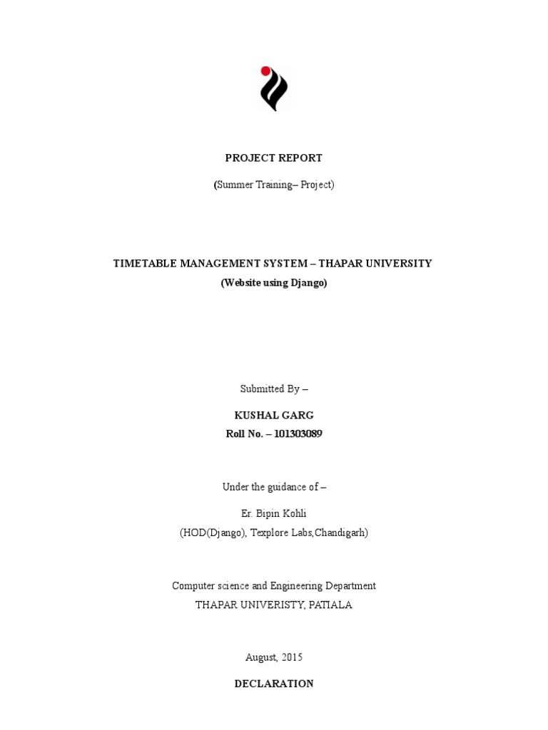 TMS (Time Table Managment System) | PDF | Databases | Python ...