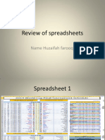 Review of 2 Spreadsheets