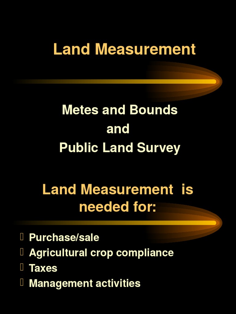 Land Survey Systems Metes Bounds Public Land PDF Surveying Foot