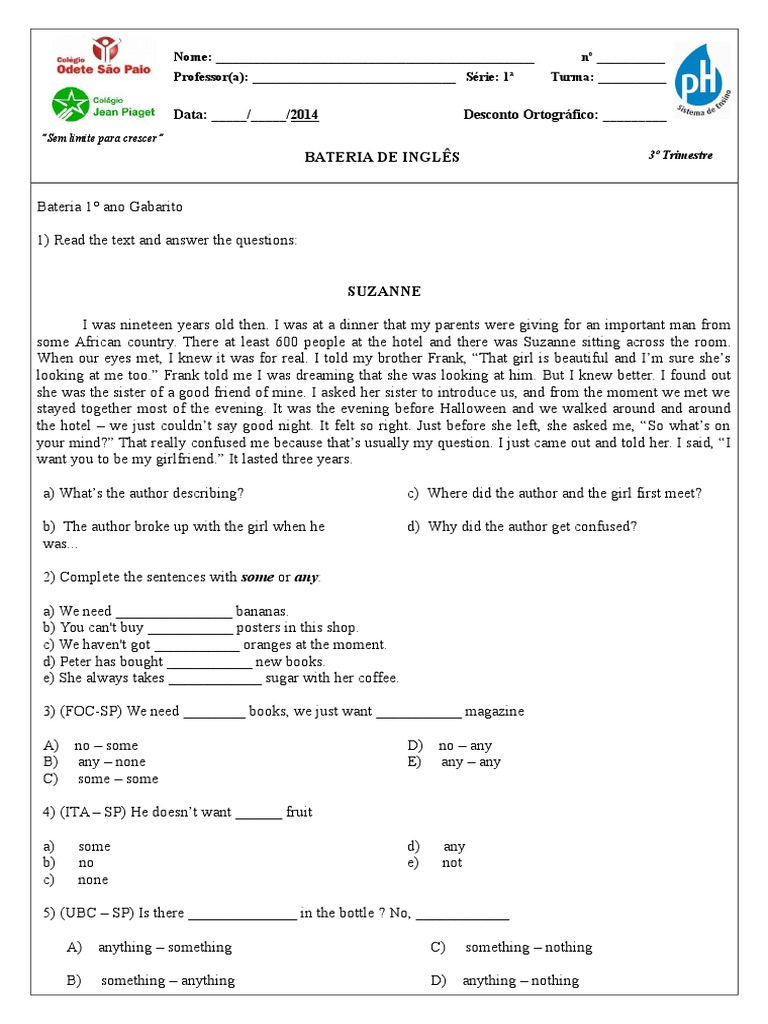 Ingles 3ºtrim 1 Série | PDF | Trans Pacific Partnership | Newspapers