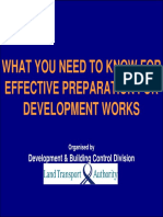 EFFECTIVE PREPARATION FOR DEVELOPMENT WORKS