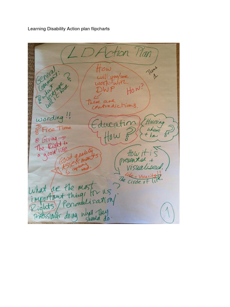 2 Learning Disability Action Plan Flipcharts | PDF