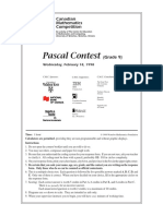 Pascal Contest: Canadian Mathematics Competition