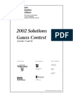 Gauss Contest 2002 Solutions: Canadian Mathematics Competition