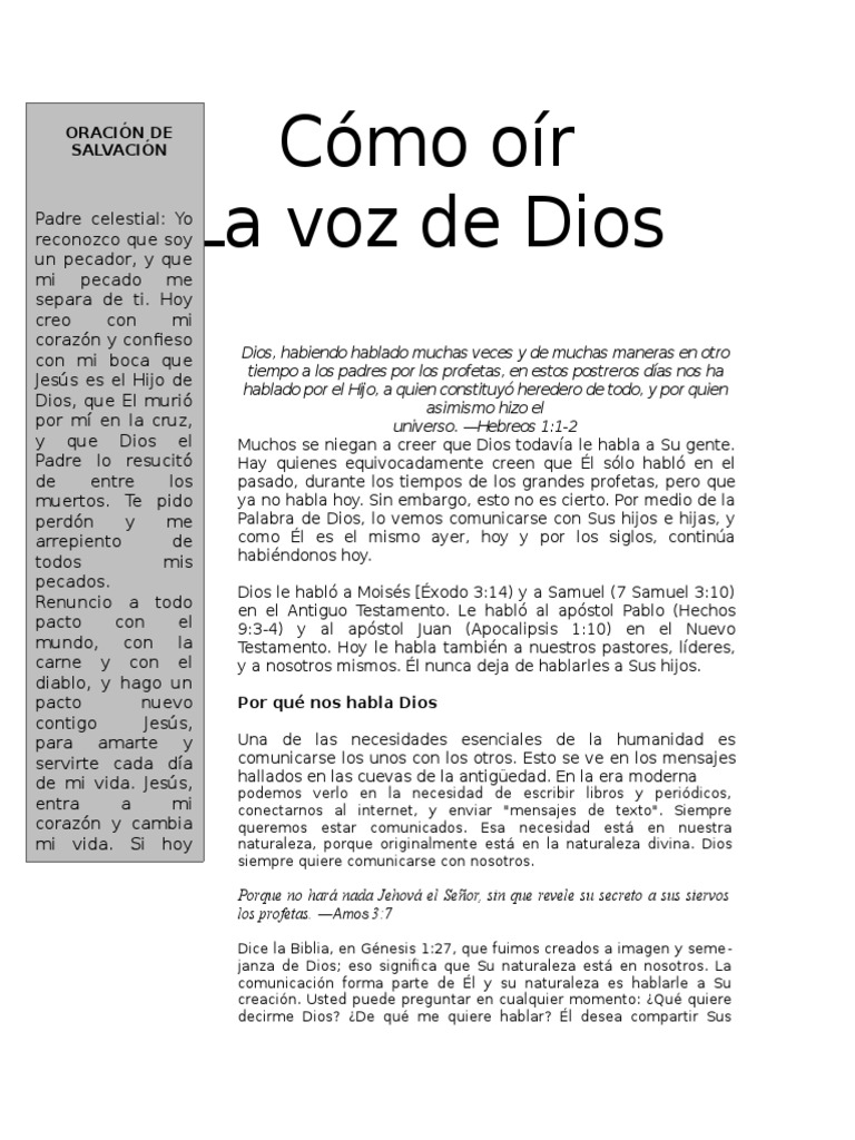 Cómo Oír la Voz de Dios | PDF | Oración | Profeta