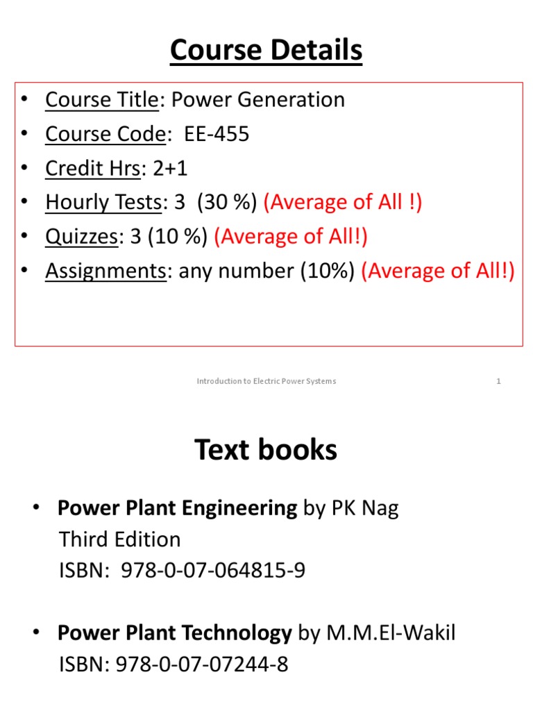 Power Generation Course Overview | PDF | Power Station | Electricity ...