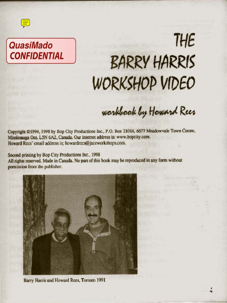 Barry Harris Jazz Workshop Pdf Download