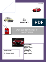 Balance Sheet Analysis of Maruti Suzuki