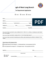 Borough of West Long Branch: Fire Department Application