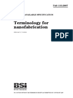 Terminology For Nanofabrication: Publicly Available Specification