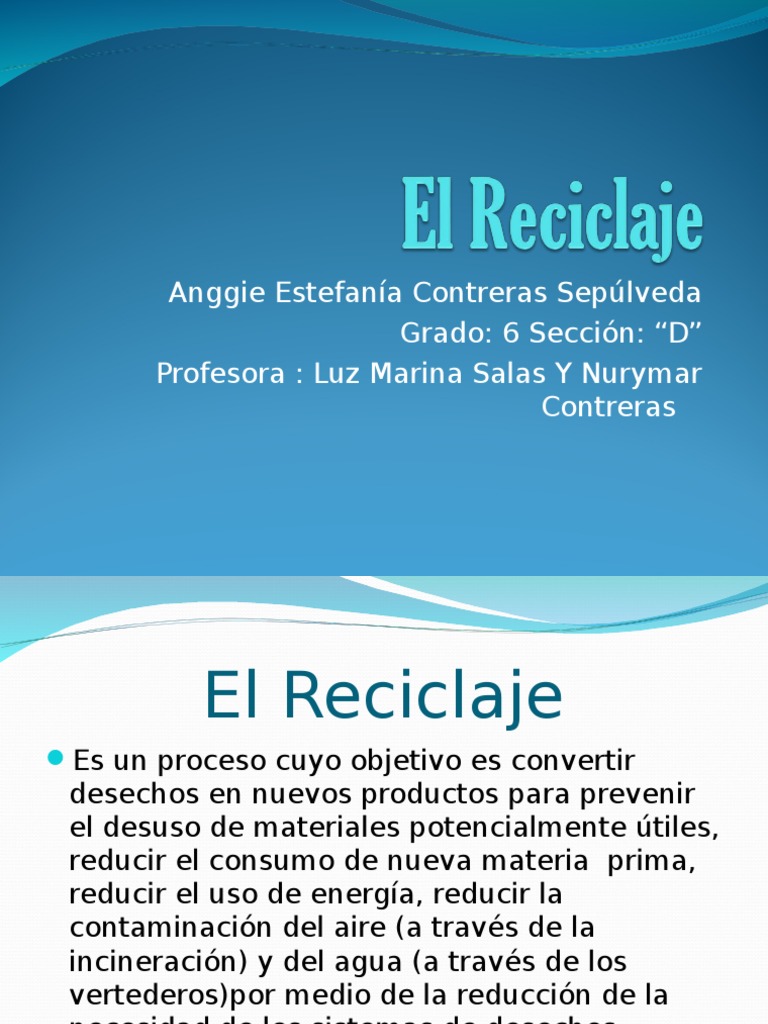 Importancia y Tipos de Reciclaje | PDF | Reciclaje | Residuos