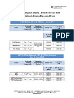 Cambridge English Exams Dates Fees First Semester 2016